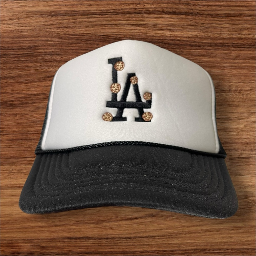 Black and White LA Trucker Hat
